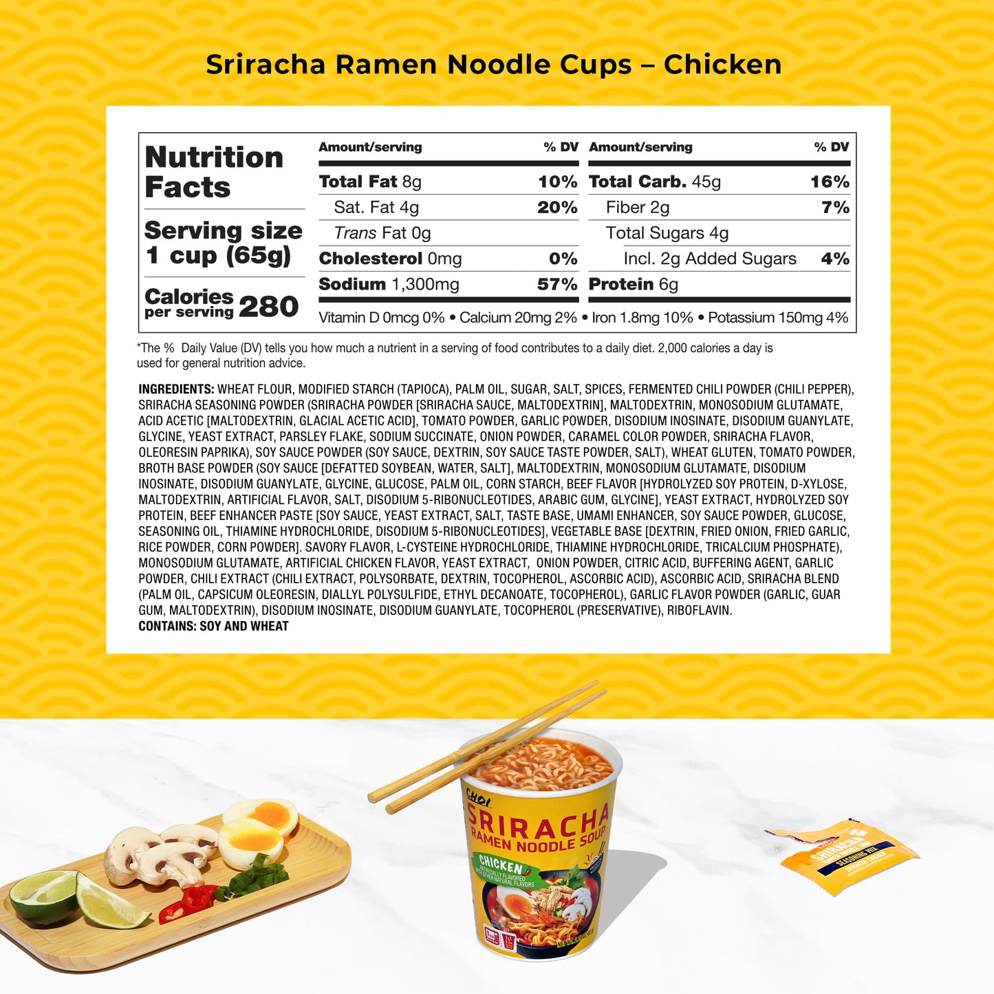 Choi Sriracha Ramen Chicken 65g Cup (6-pack)