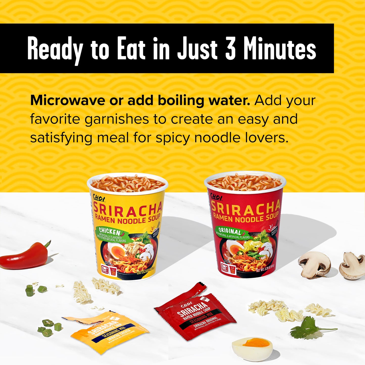 Choi Sriracha Ramen Chicken 65g Cup (6-pack)