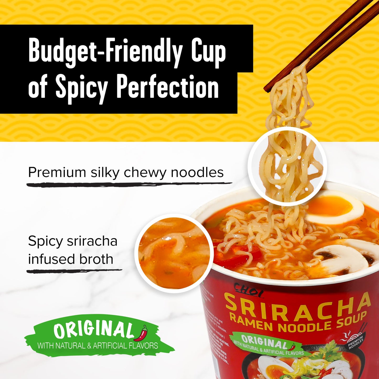 Choi Sriracha Ramen Original 65g Cup (6-pack)