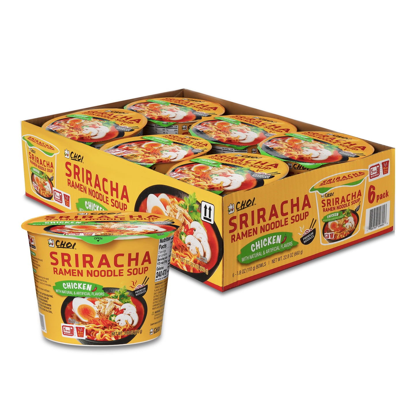 Choi Sriracha Ramen Chicken 110g Bowl (6-pack)