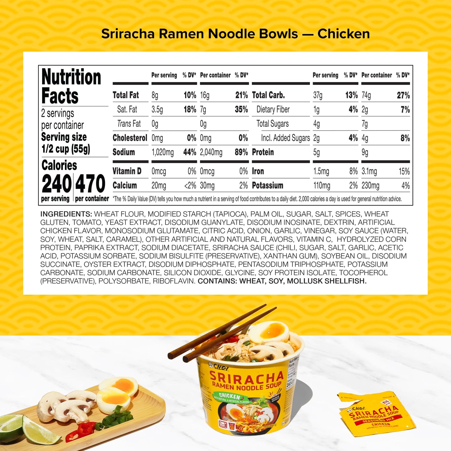Choi Sriracha Ramen Chicken 110g Bowl (6-pack)