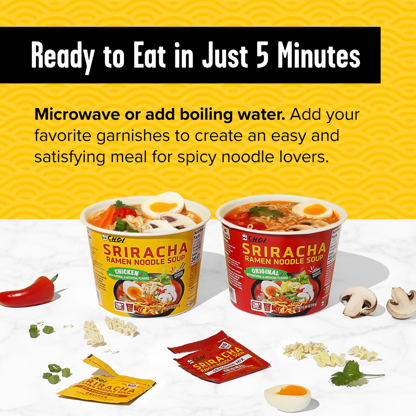 Choi Sriracha Ramen Original 110g Bowl (6-pack)