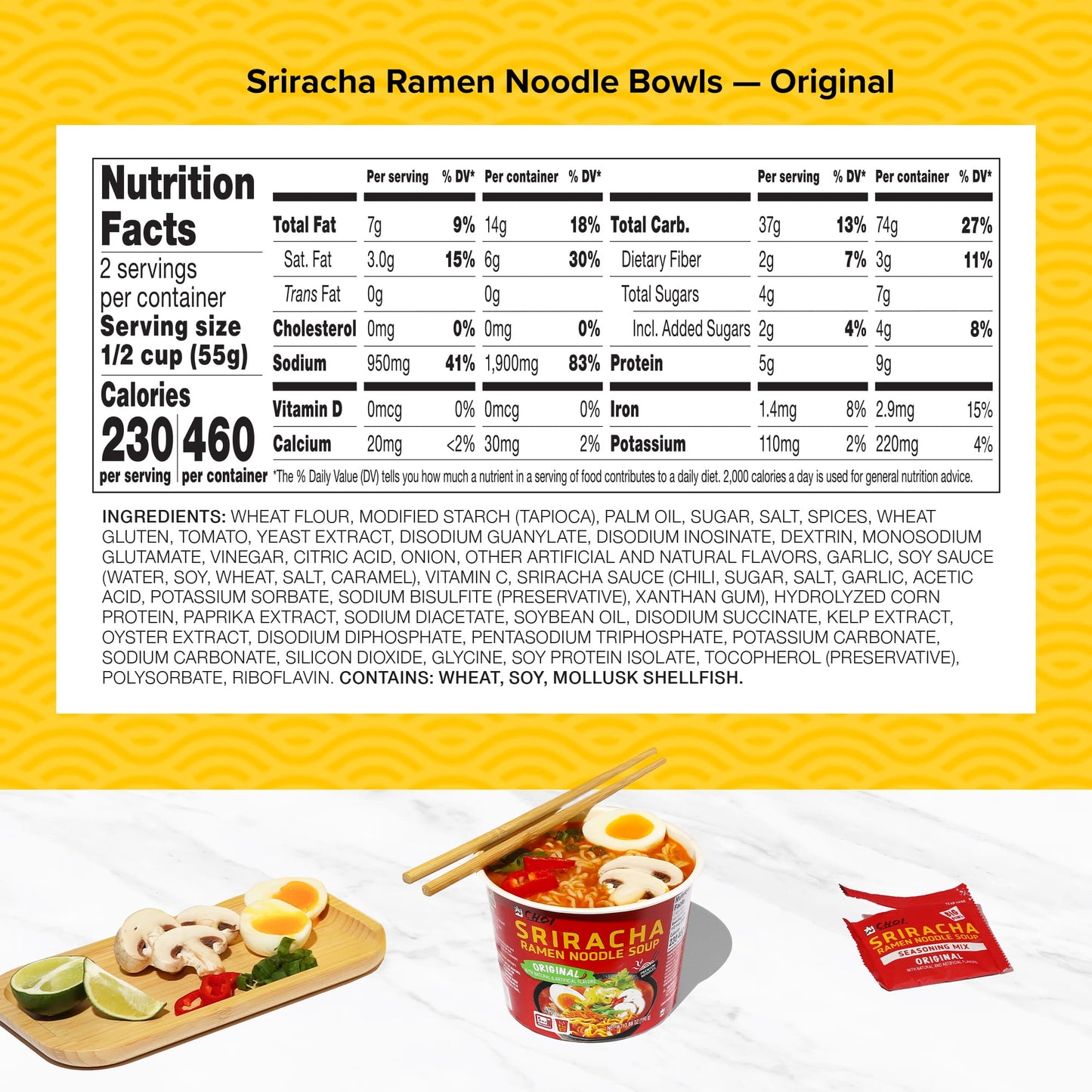 Choi Sriracha Ramen Original 110g Bowl (6-pack)